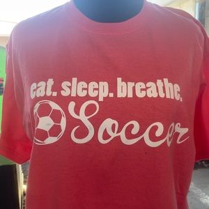 Womens eat sleep breathe soccer t shirt size medium $13